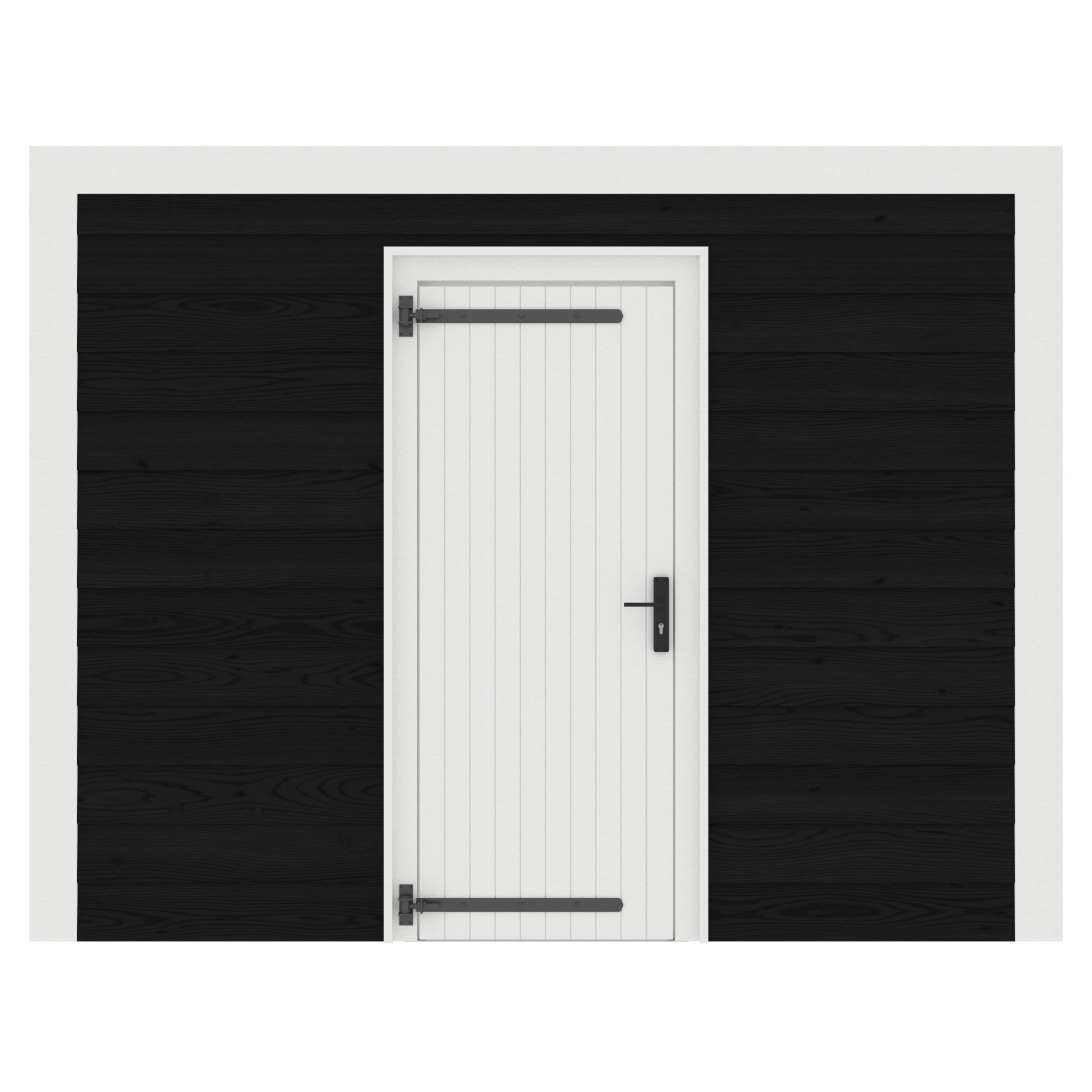 Enkele Deur Dicht 102 x 202 cm Wit Gespoten Links - Afbeelding 3